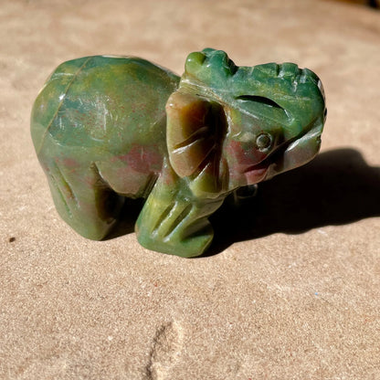 Moss Agate Elephant SM