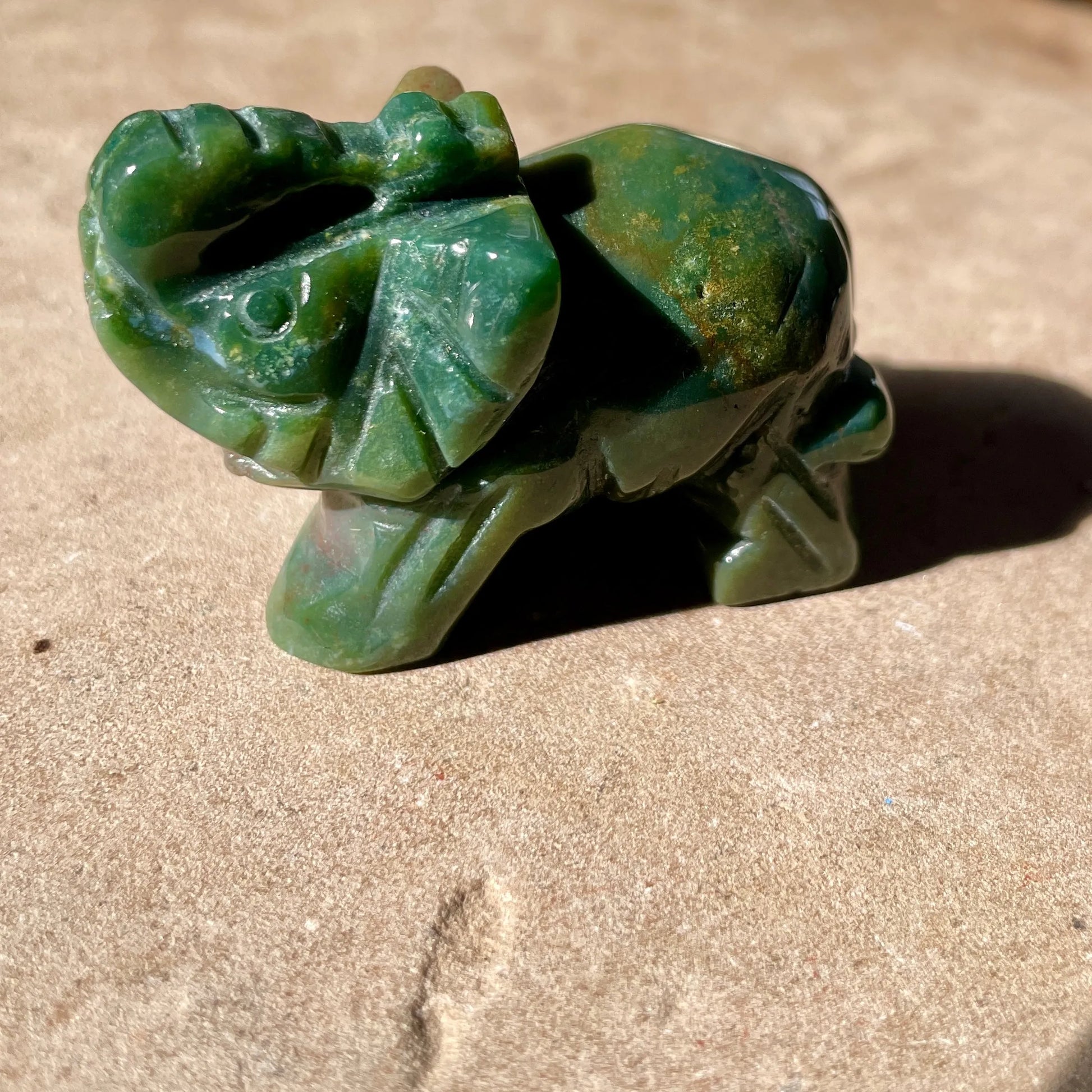 Moss Agate Elephant SM