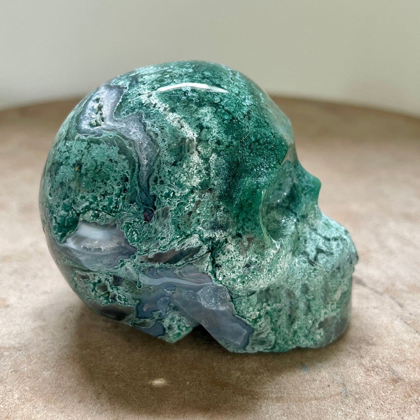 Moss Agate Skull 5CM