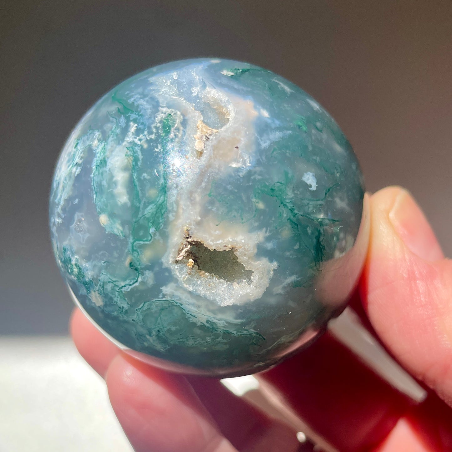 Moss Agate Sphere 4.5CM