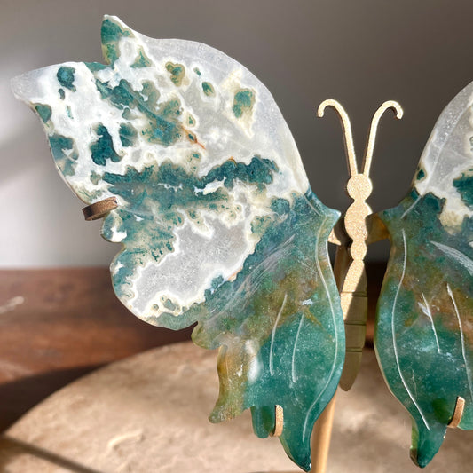 Moss Agate Butterfly wings