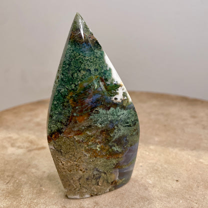 Moss Agate Crystal flame 9CM