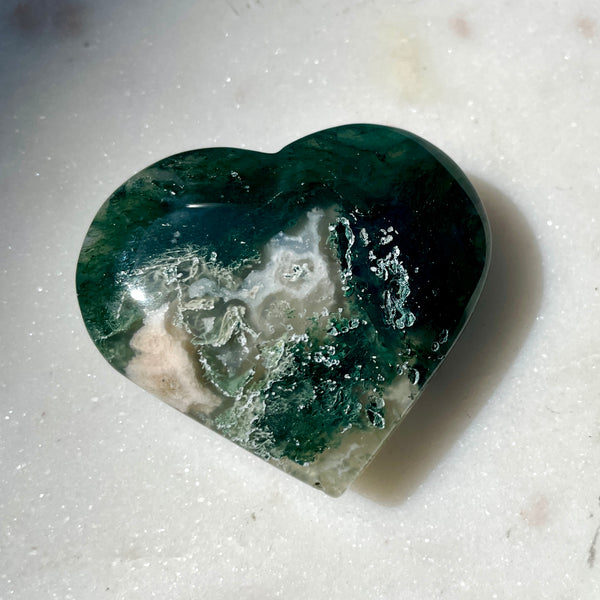 Moss Agate Heart 5CM