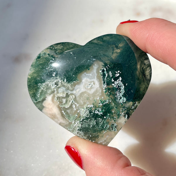 Moss Agate Heart 5CM