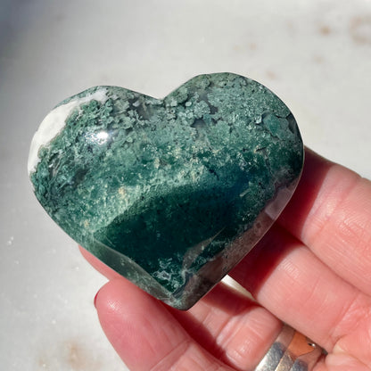 Moss Agate Heart 5CM