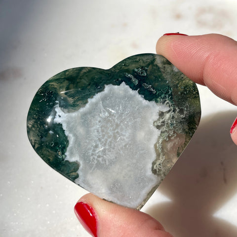 Moss Agate Heart 5CM