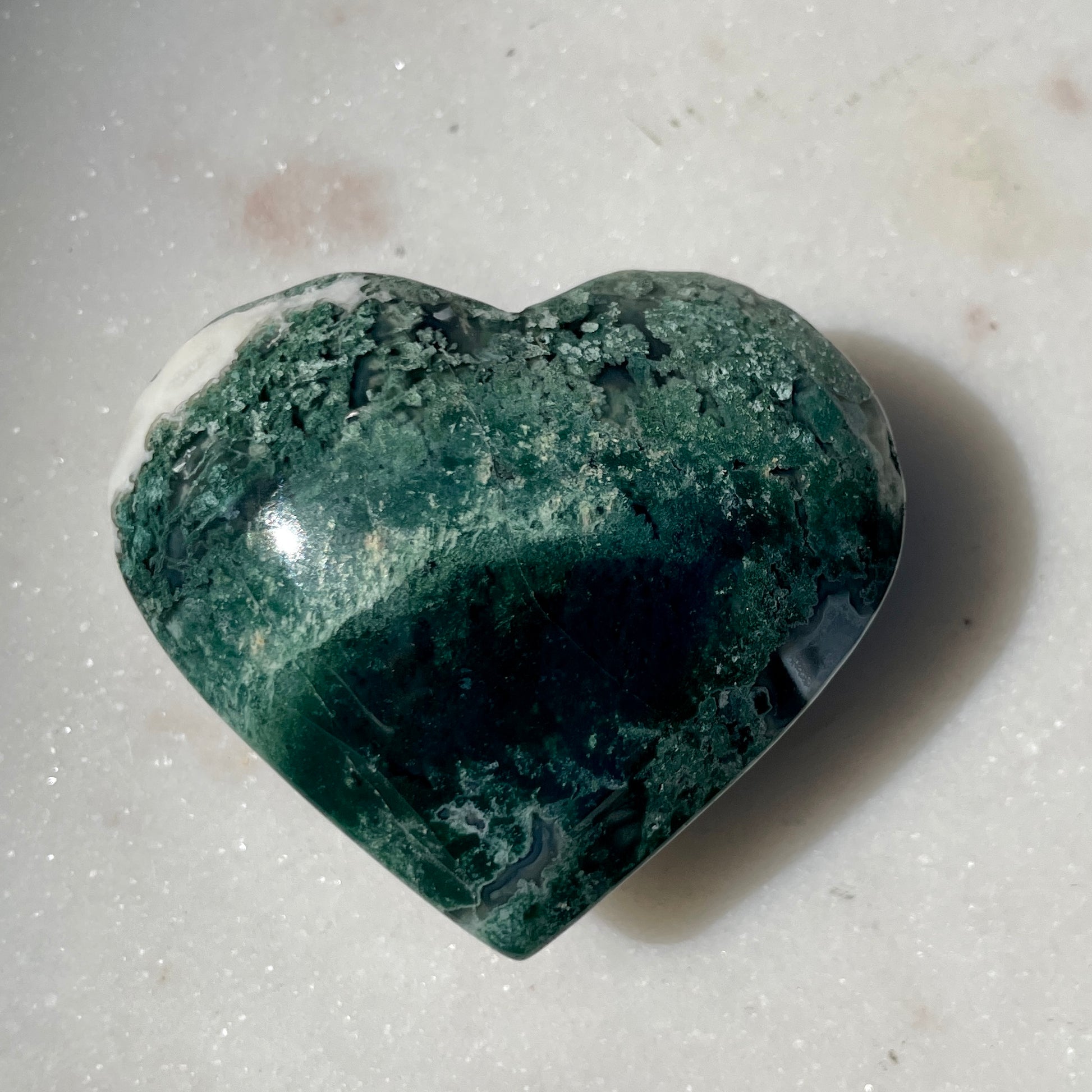 Moss Agate Heart 5CM