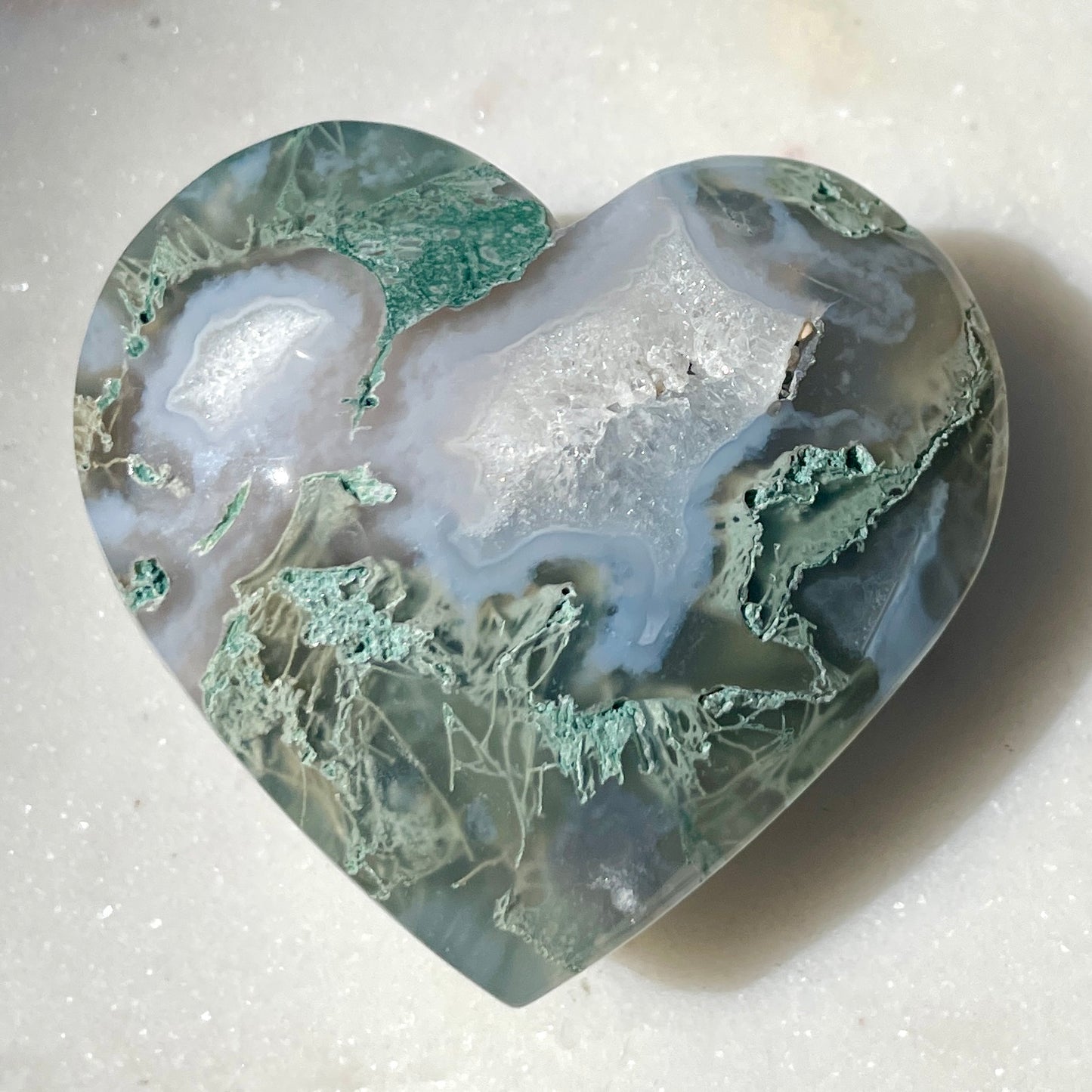Moss Agate Heart 5CM