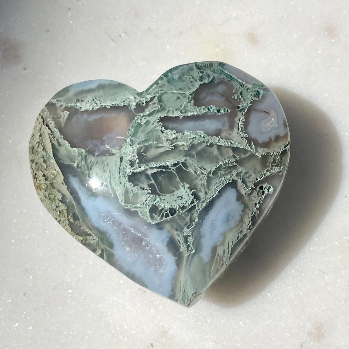 Moss Agate Heart 5CM