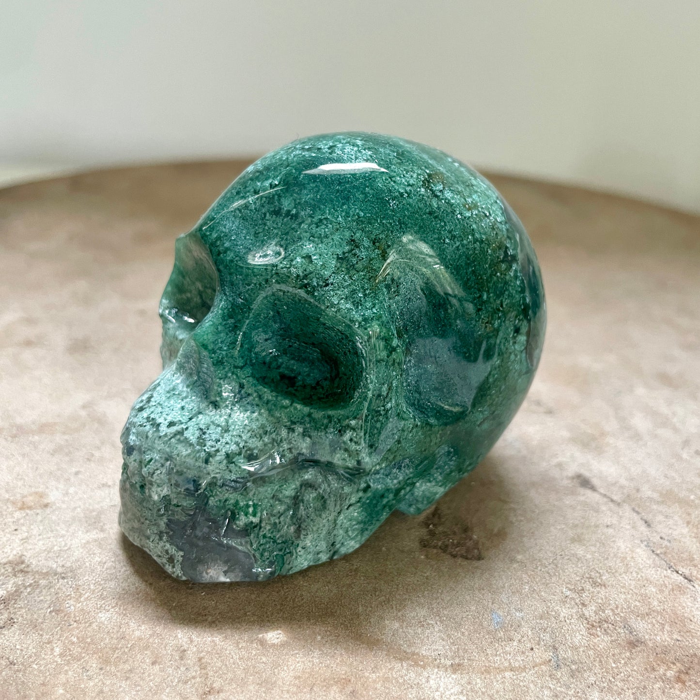 Moss Agate Skull 5CM