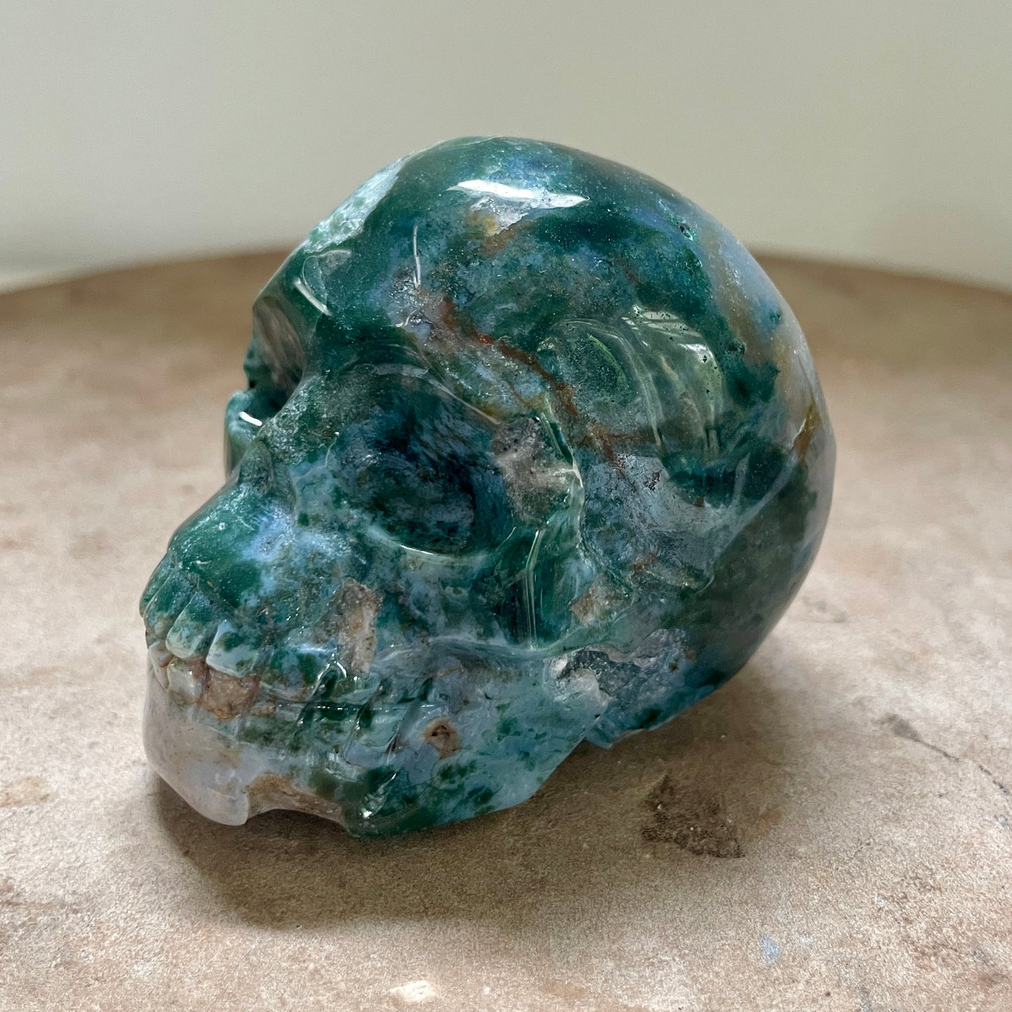 Moss Agate Skull 5CM