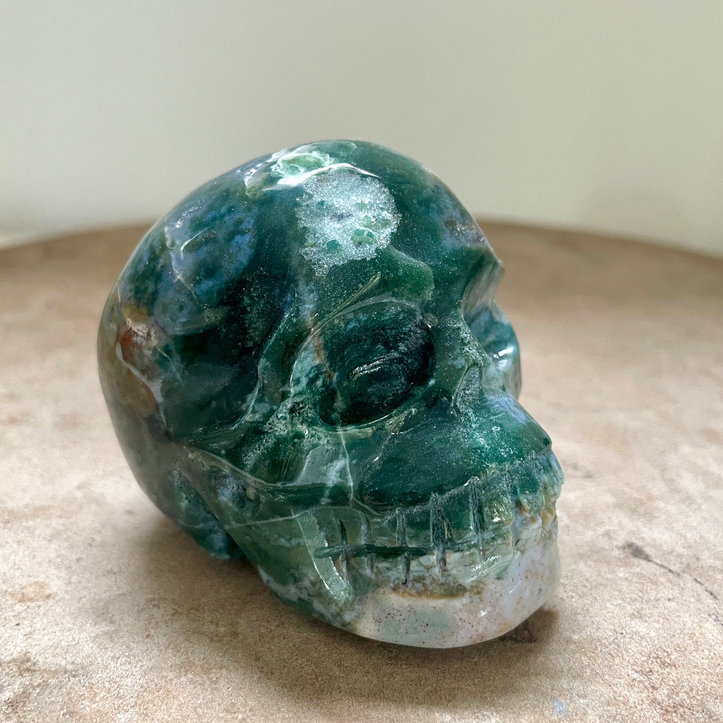 Moss Agate Skull 5CM