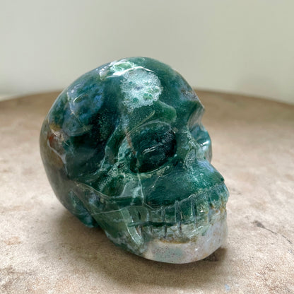 Moss Agate Skull 5CM