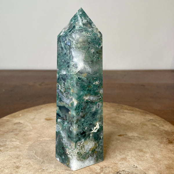 Moss Agate Tower 16cm