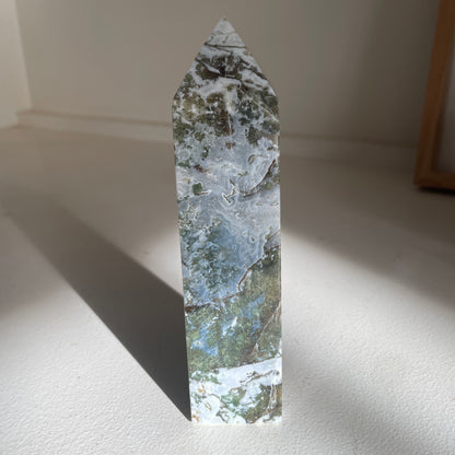Moss Agate Tower 15CM