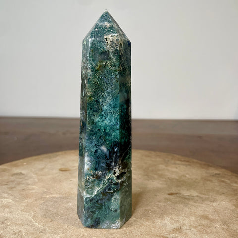 Moss Agate Tower 14.5cm