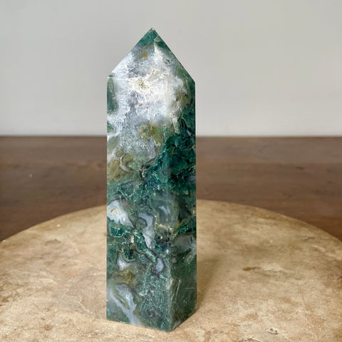 Moss Agate Tower 16cm
