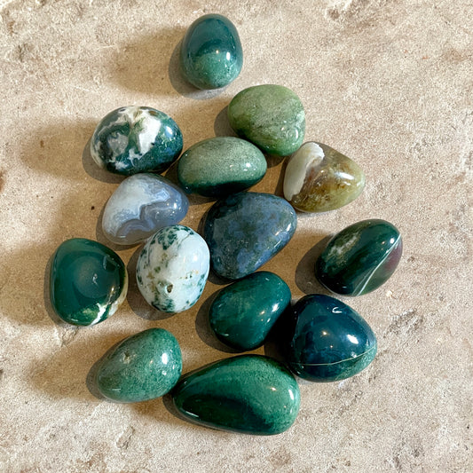 Moss Agate Tumbles