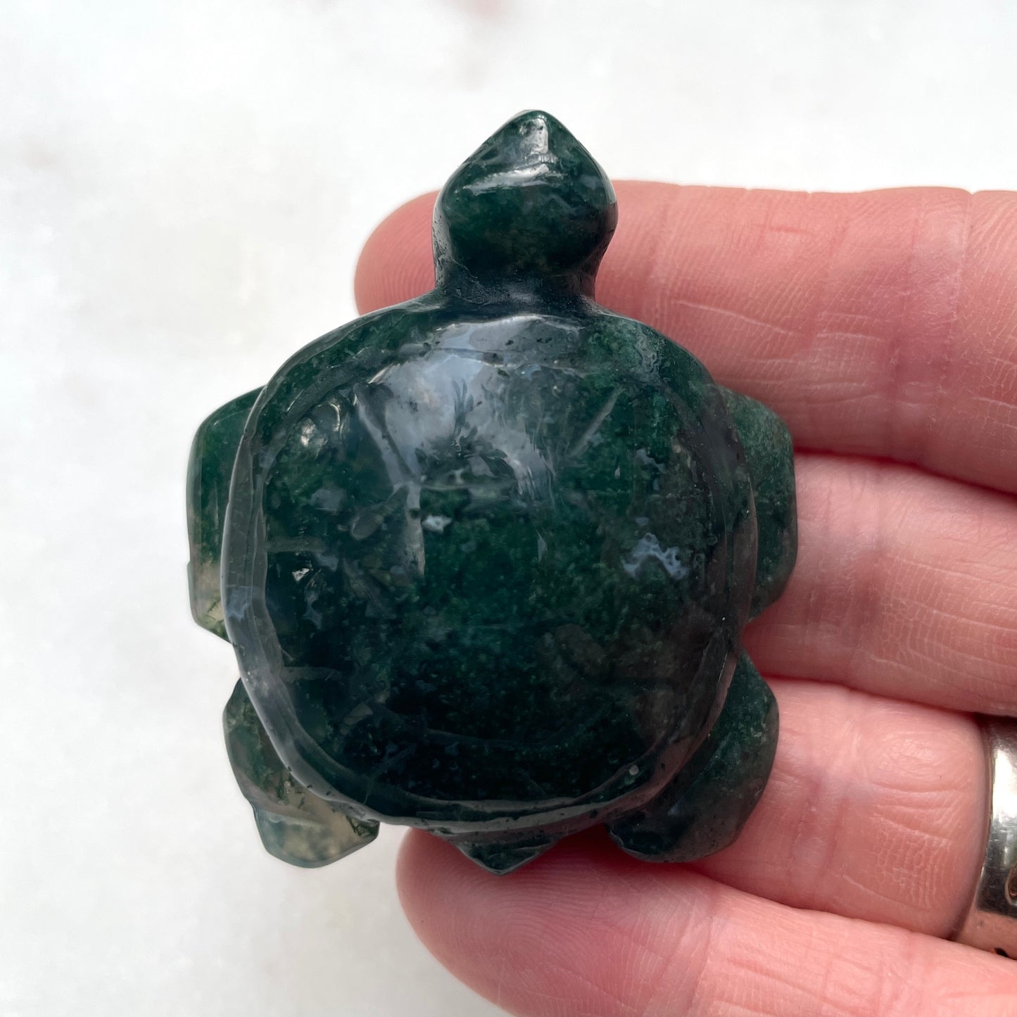 Moss Agate turtle 4CM -T4