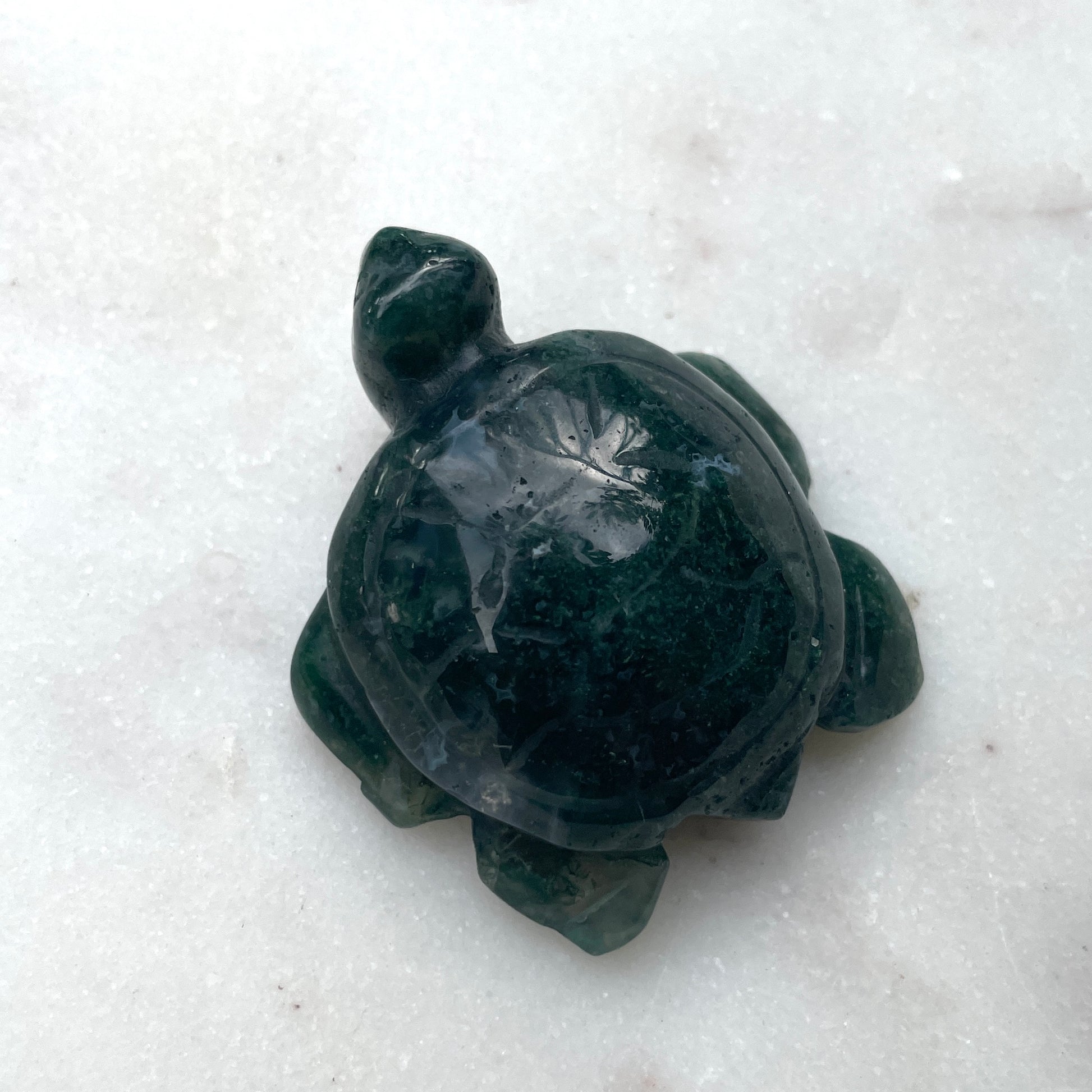 Moss Agate turtle 4CM -T4