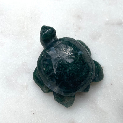 Moss Agate turtle 4CM -T4