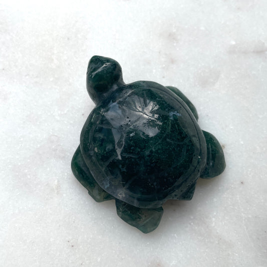 Moss Agate turtle 4CM -T4
