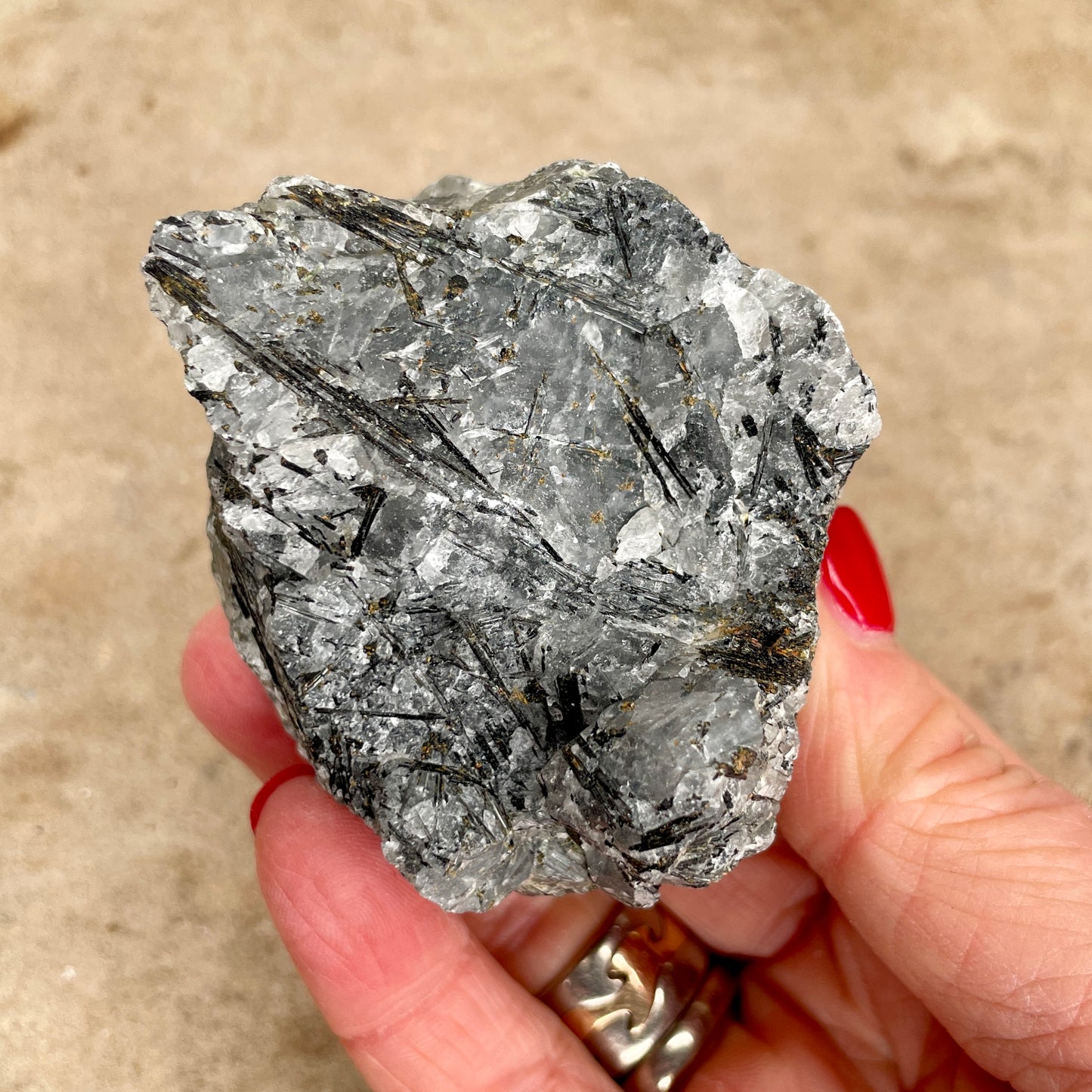 Black Tourmalinated Quartz Natural T2