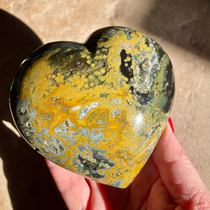 Ocean Jasper heart 10CM OJH1