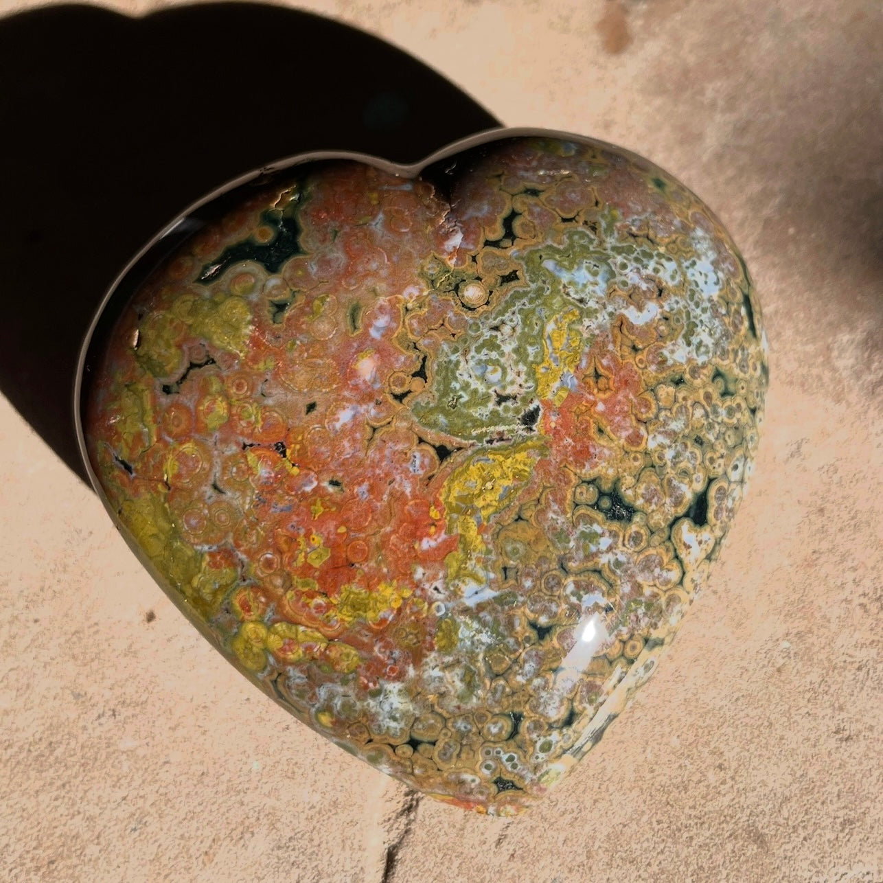 Ocean Jasper heart 7.5CM OJ2