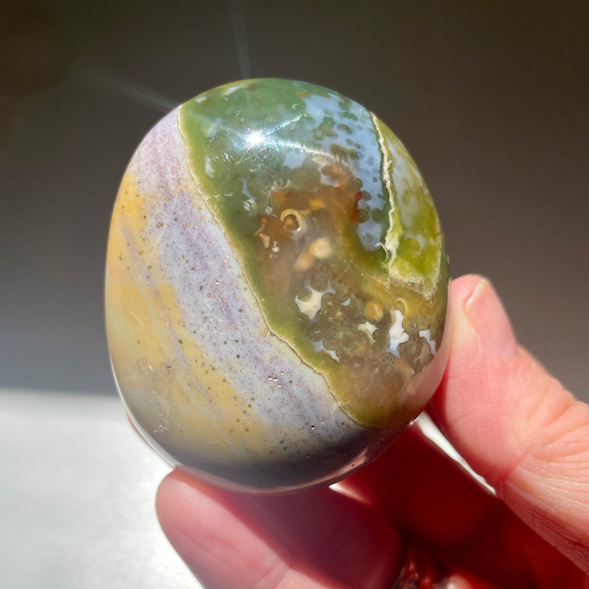 Ocean Jasper Palm stone 6.5CM
