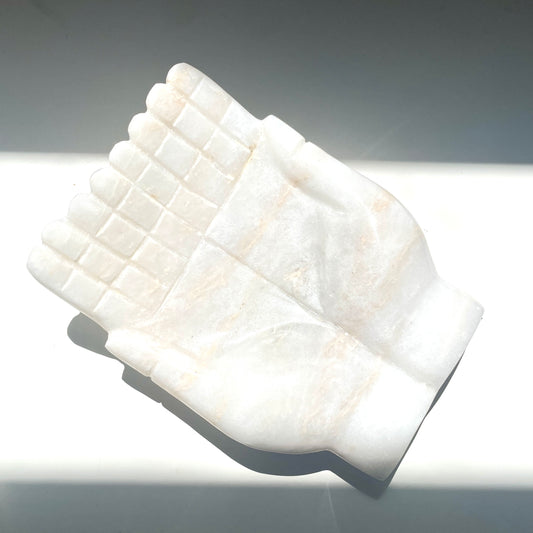 White Jade Offering hands bowl - LG