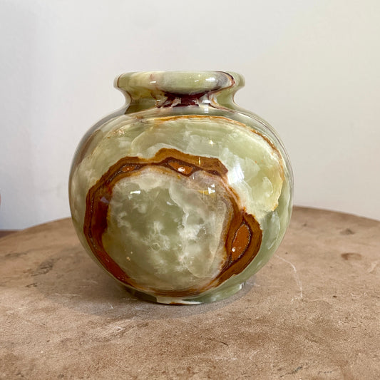 Green Onyx hand crafted Vase 9CM