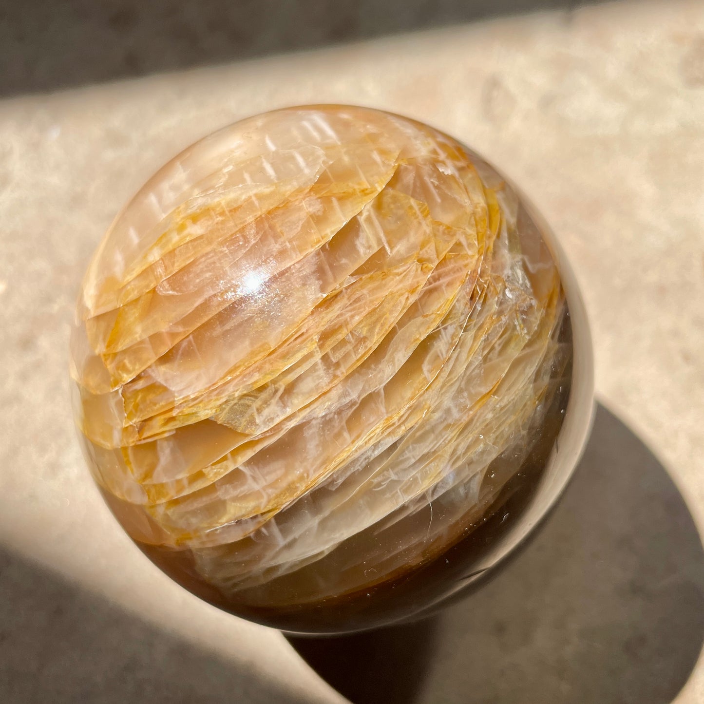 Peach Moonstone Sphere 6CM