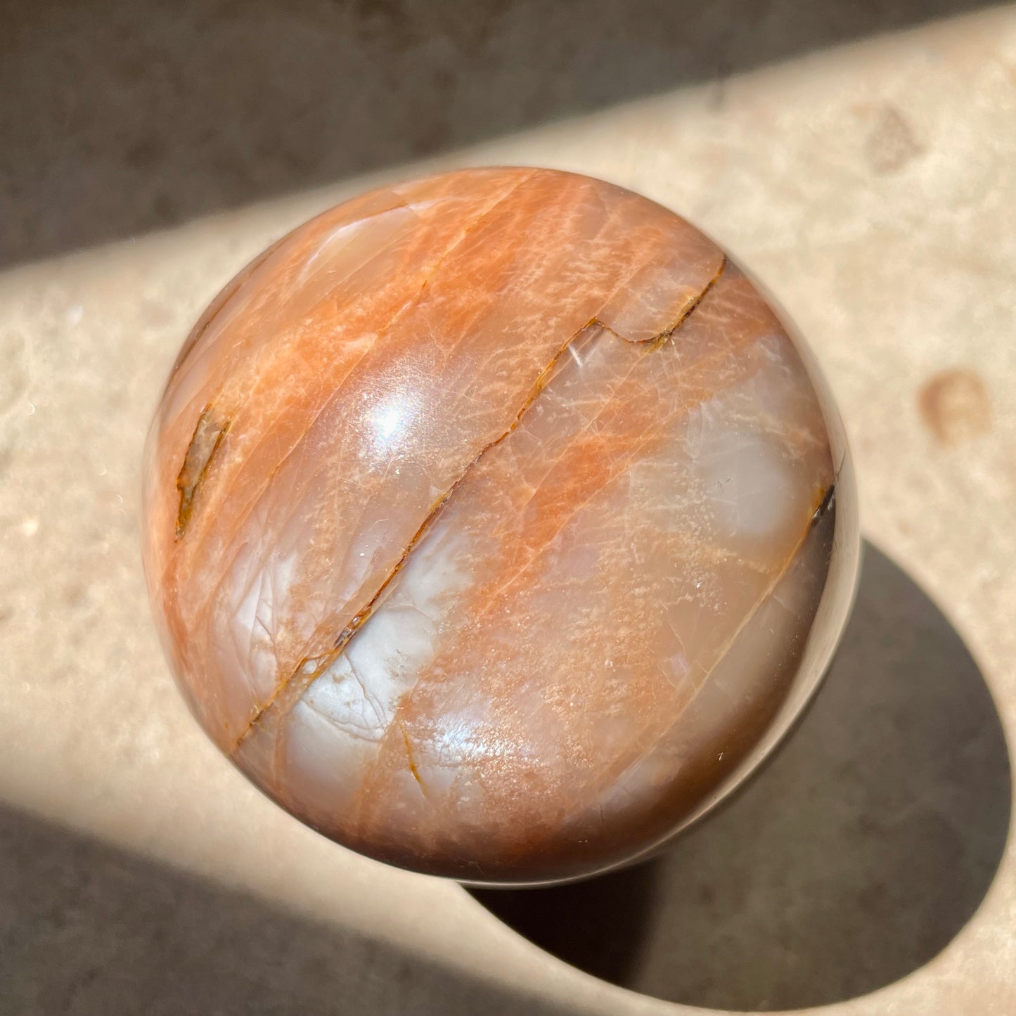 Peach Moonstone Sphere 7CM