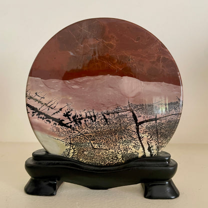 Picture Jasper Disk on Stand 10CM
