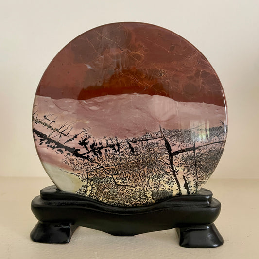 Picture Jasper Disk on Stand 10CM