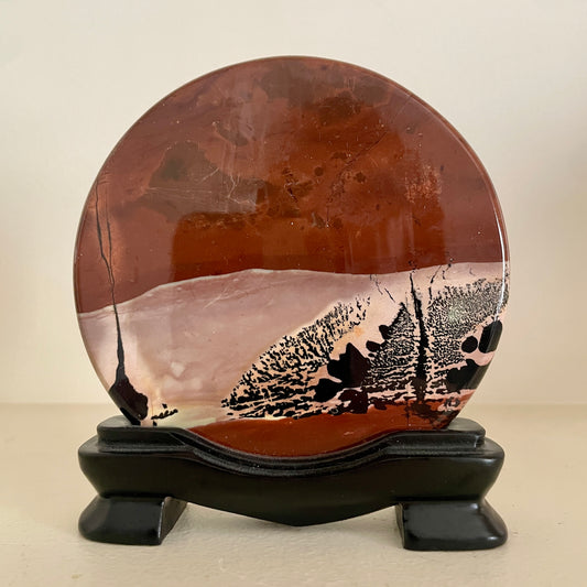 Picture Jasper Disk on Stand 10CM
