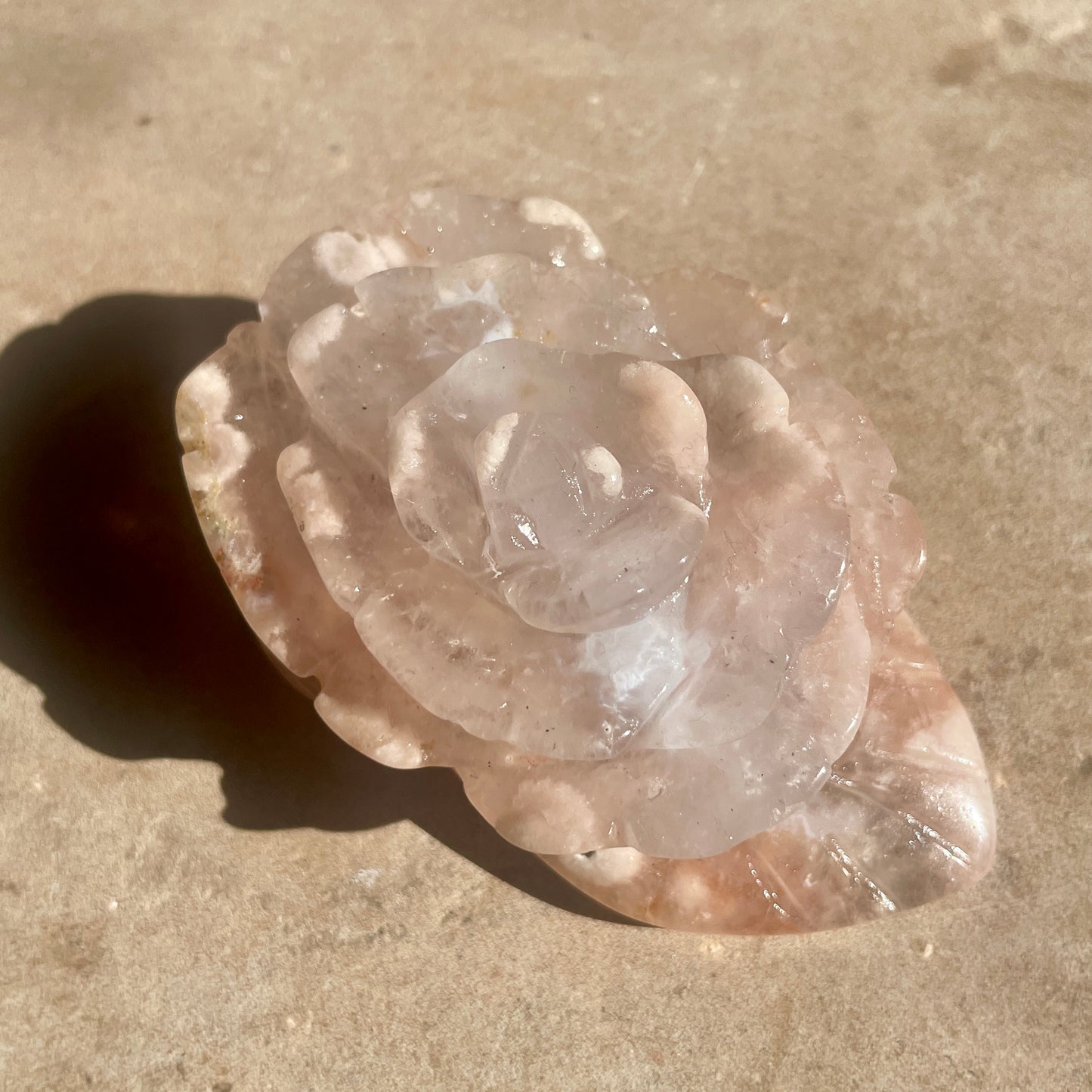Pink Amethyst Flower carving F1