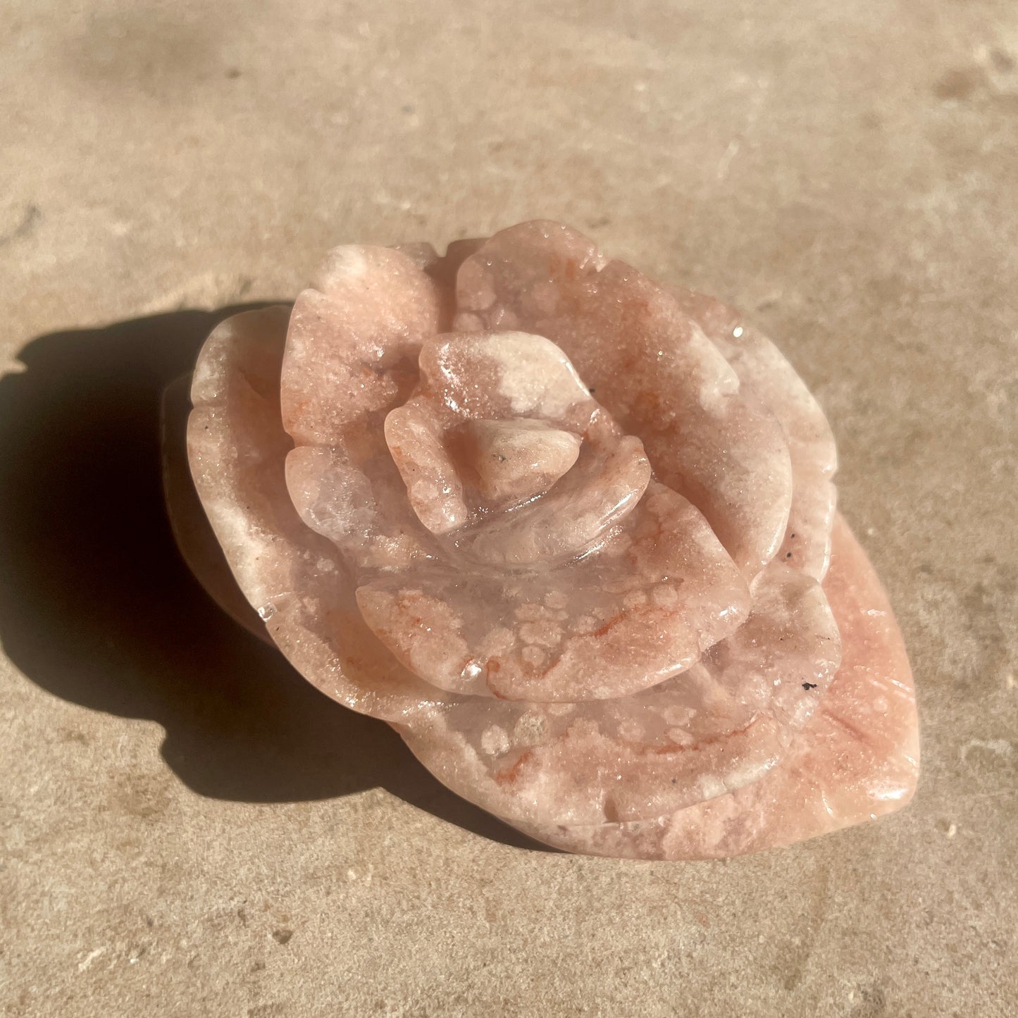 Pink Amethyst Flower carving F2