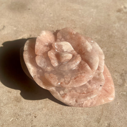 Pink Amethyst Flower carving F2