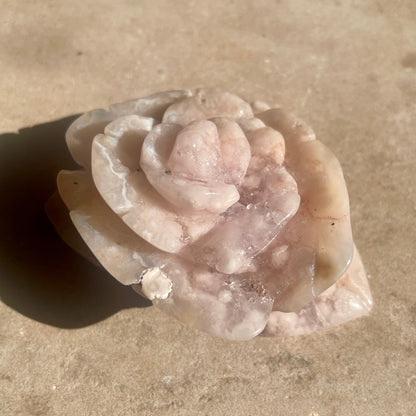 Pink Amethyst Flower carving F3
