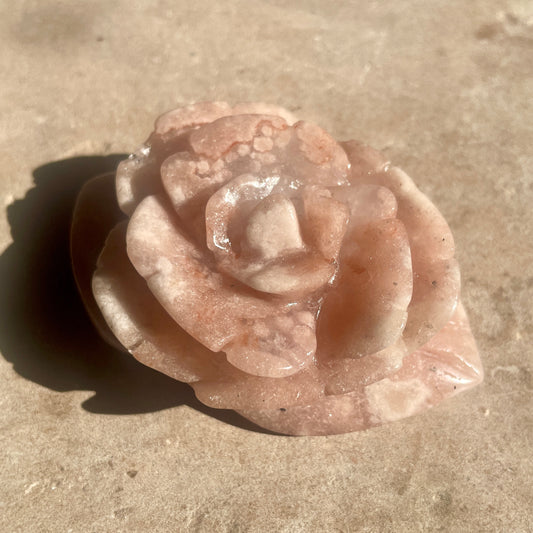 Pink Amethyst Flower carving F2