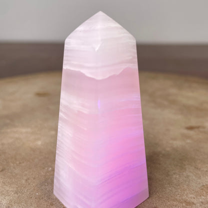Pink Mangano Calcite Tower 6.5CM