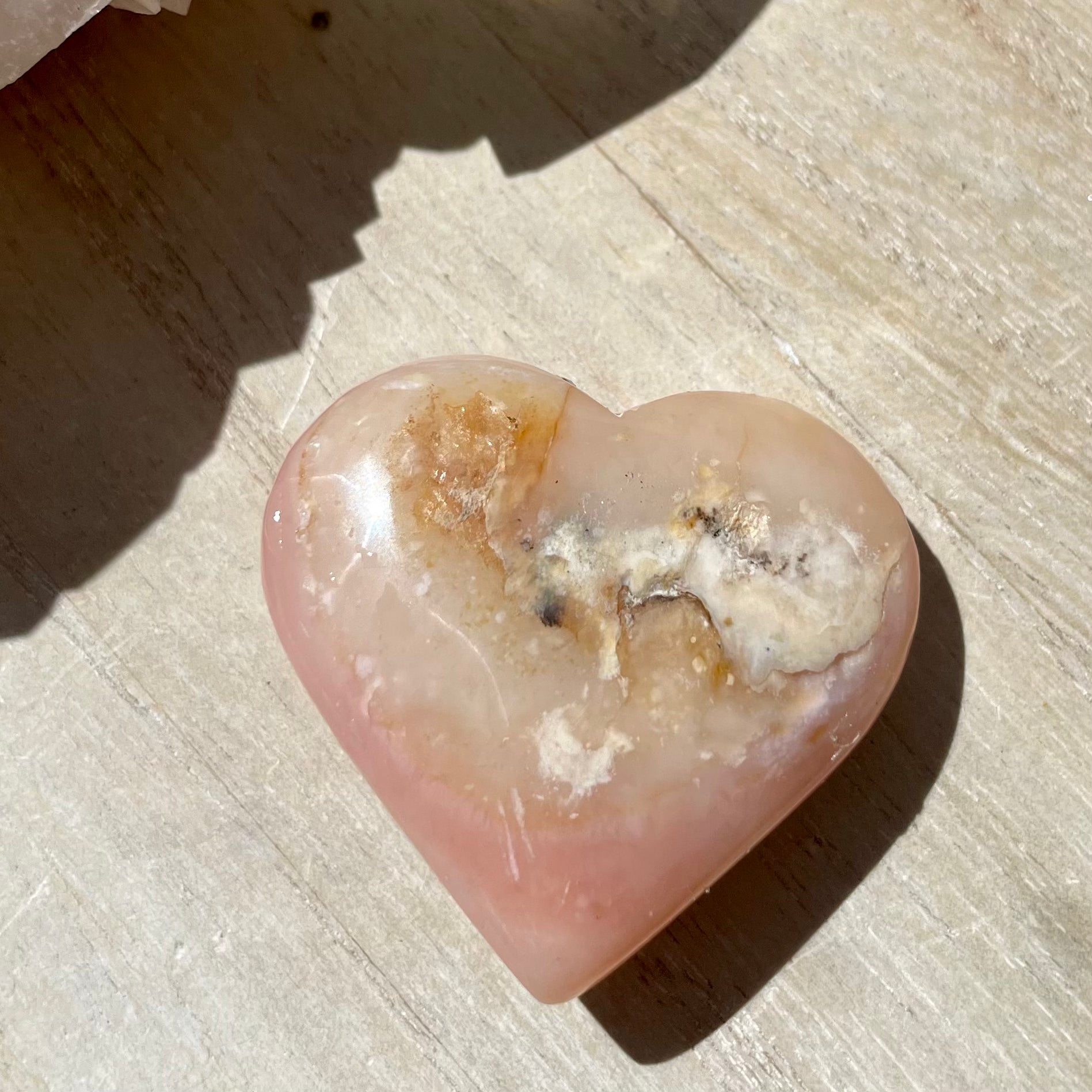 Pink Opal Heart 3CM