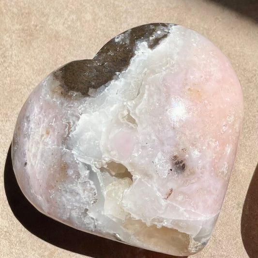 Pink Opal Heart 6CM