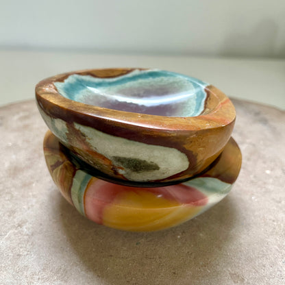 Polychrome Jasper Bowl Duo