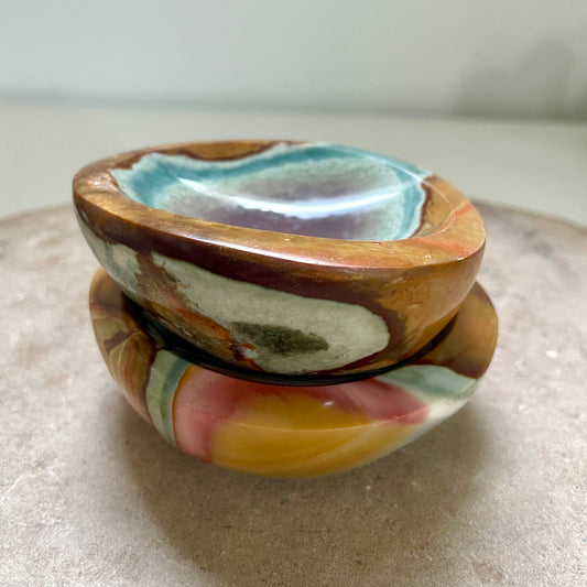 Polychrome Jasper Bowl Duo