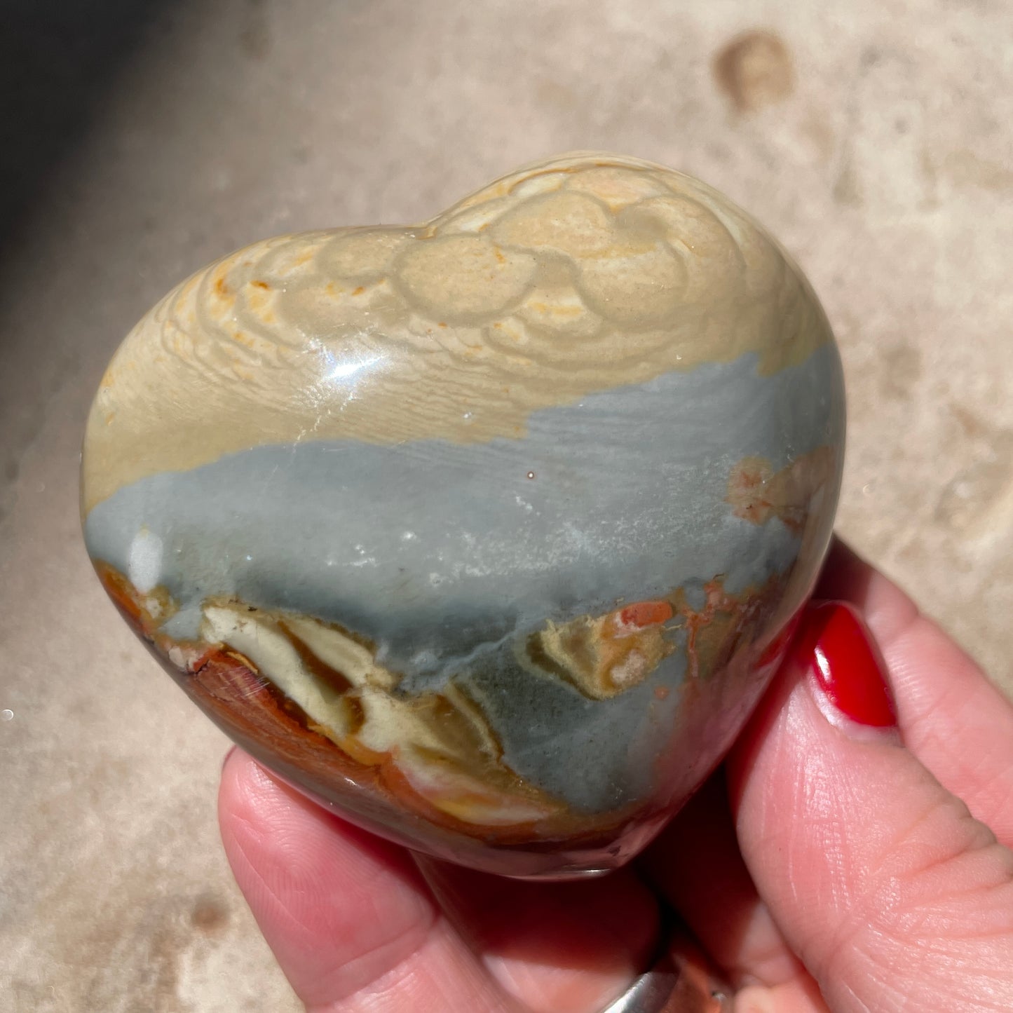 Polychrome Jasper Heart 7CM