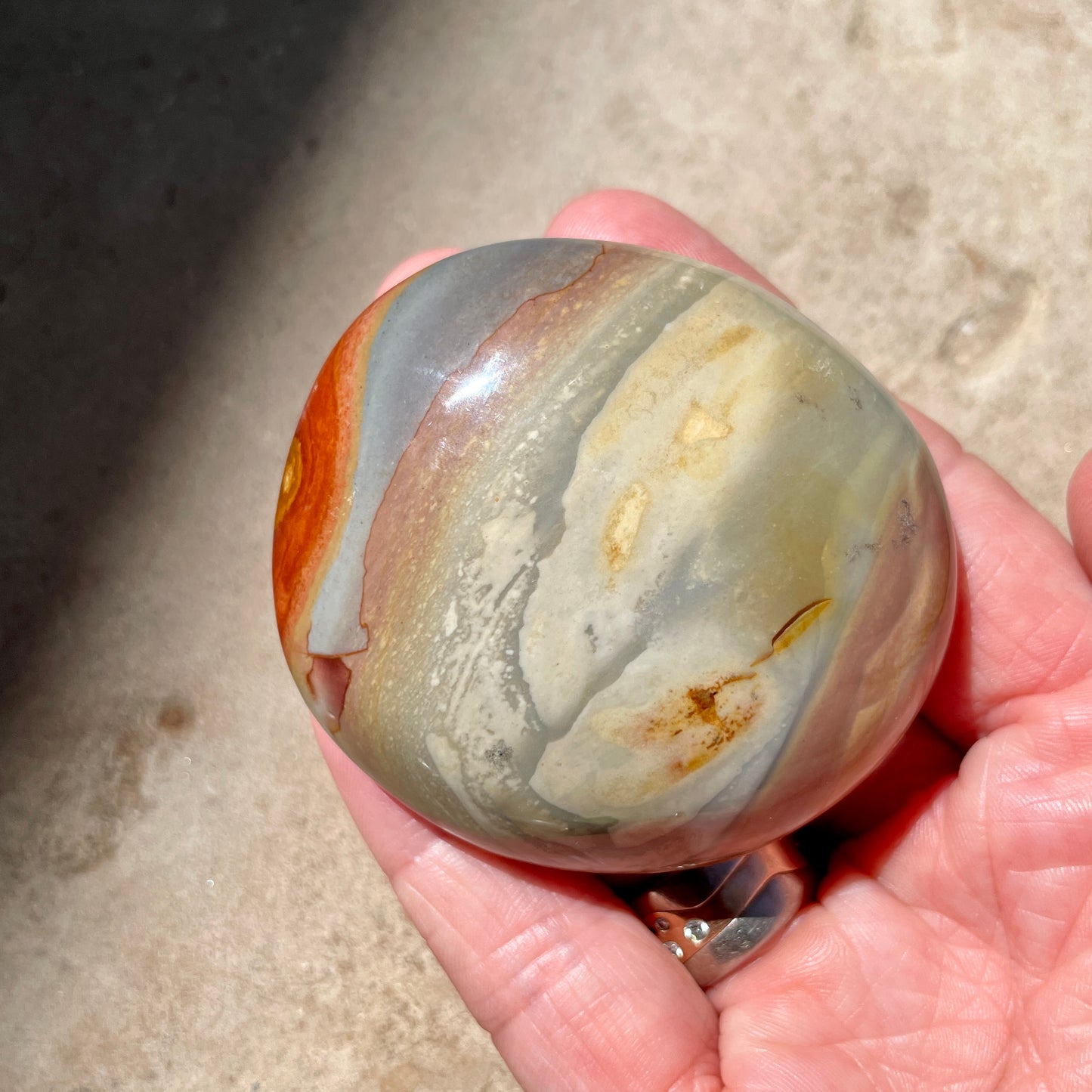 Polychrome Jasper Palm stone 6CM