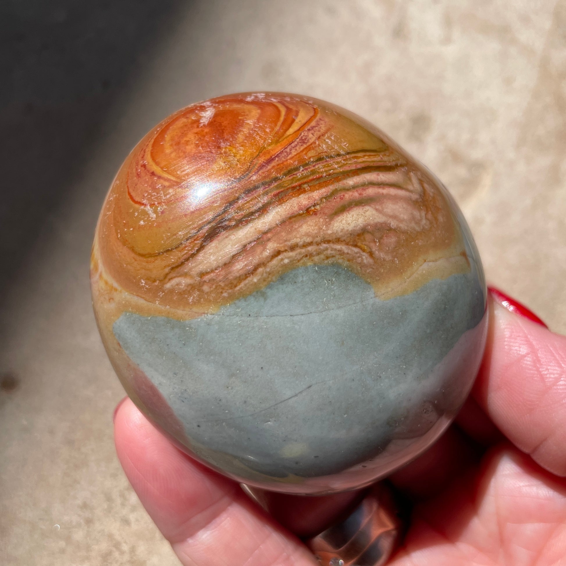 Polychrome Jasper Palm stone 6CM